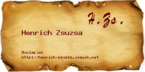 Henrich Zsuzsa névjegykártya